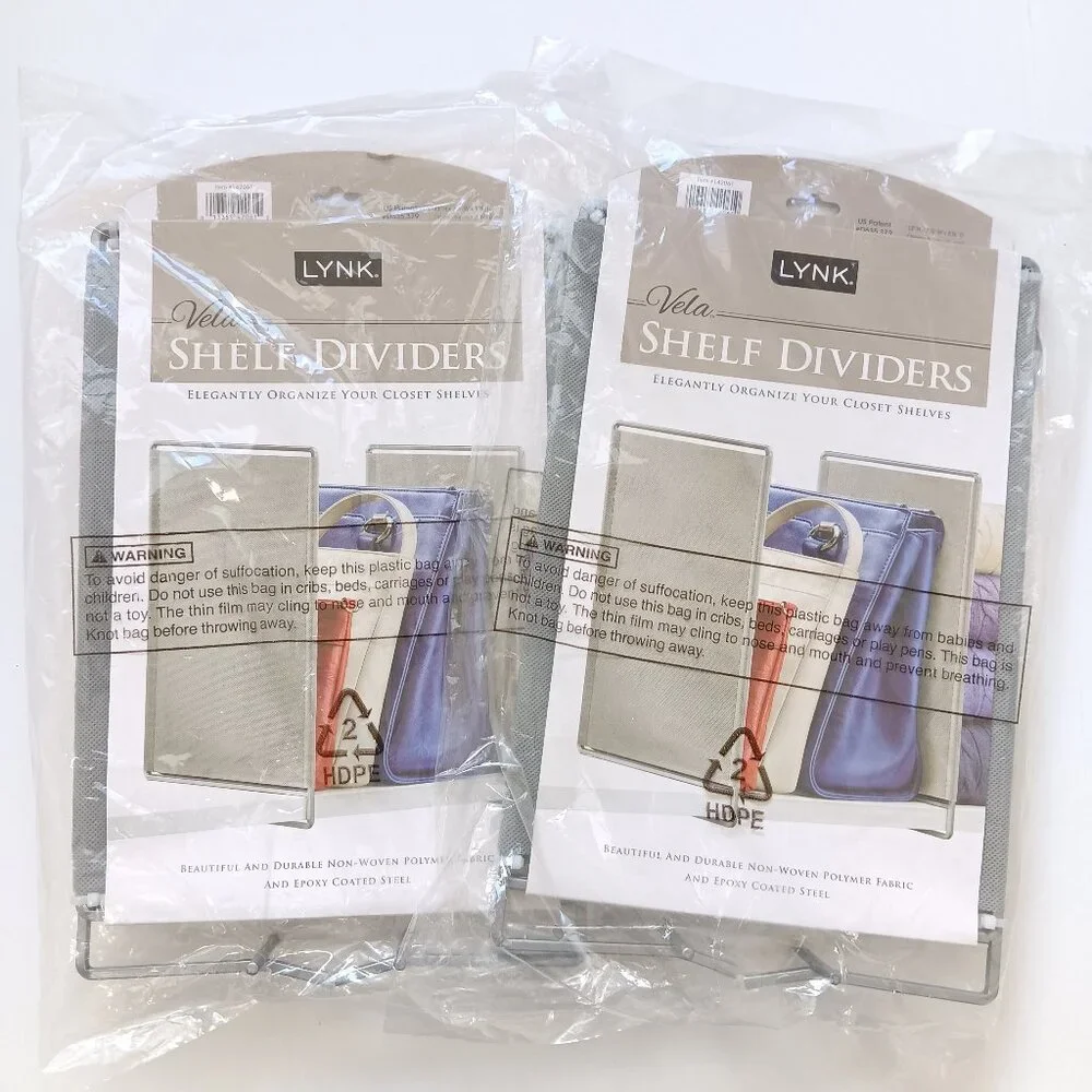 Set of 2 Lynk Vela Shelf Dividers Sets Gray 13